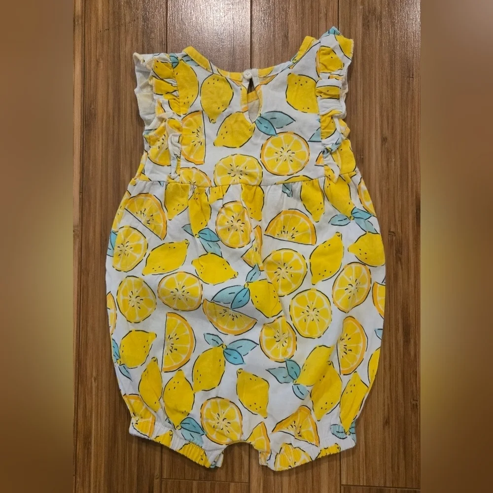 NWOT Carters Lemon Print Baby Romper